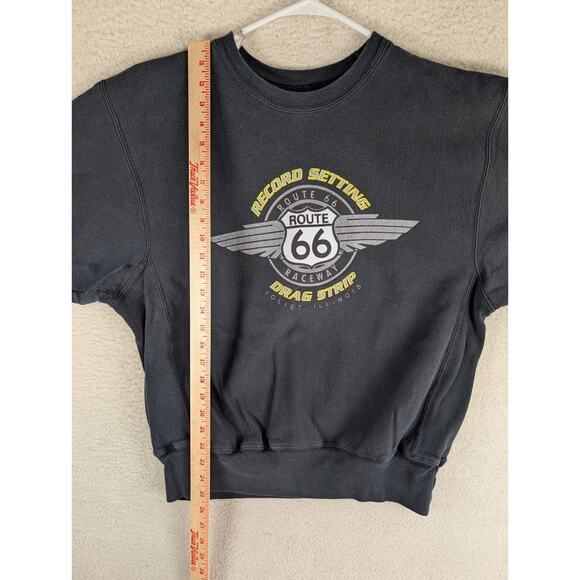 Champion Sweatshirt Mens Medium Reverse Weave Crewneck Route 66 Drag Strip - Picture 6 of 16